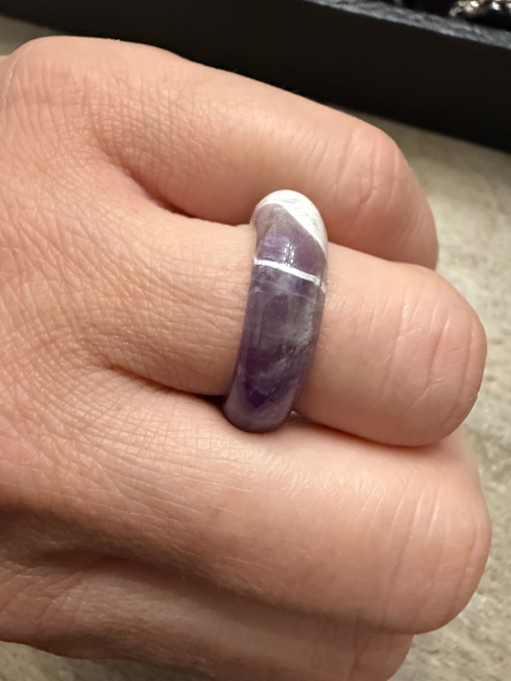 Amethyst Purple Stone Dome Ring - Women's Jewelry